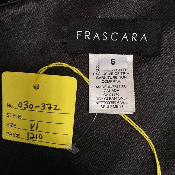 Frascara Sequin One Shoulder Ruffle Detail Gown Womens Size 6 Black Silver - Picture 14 of 15